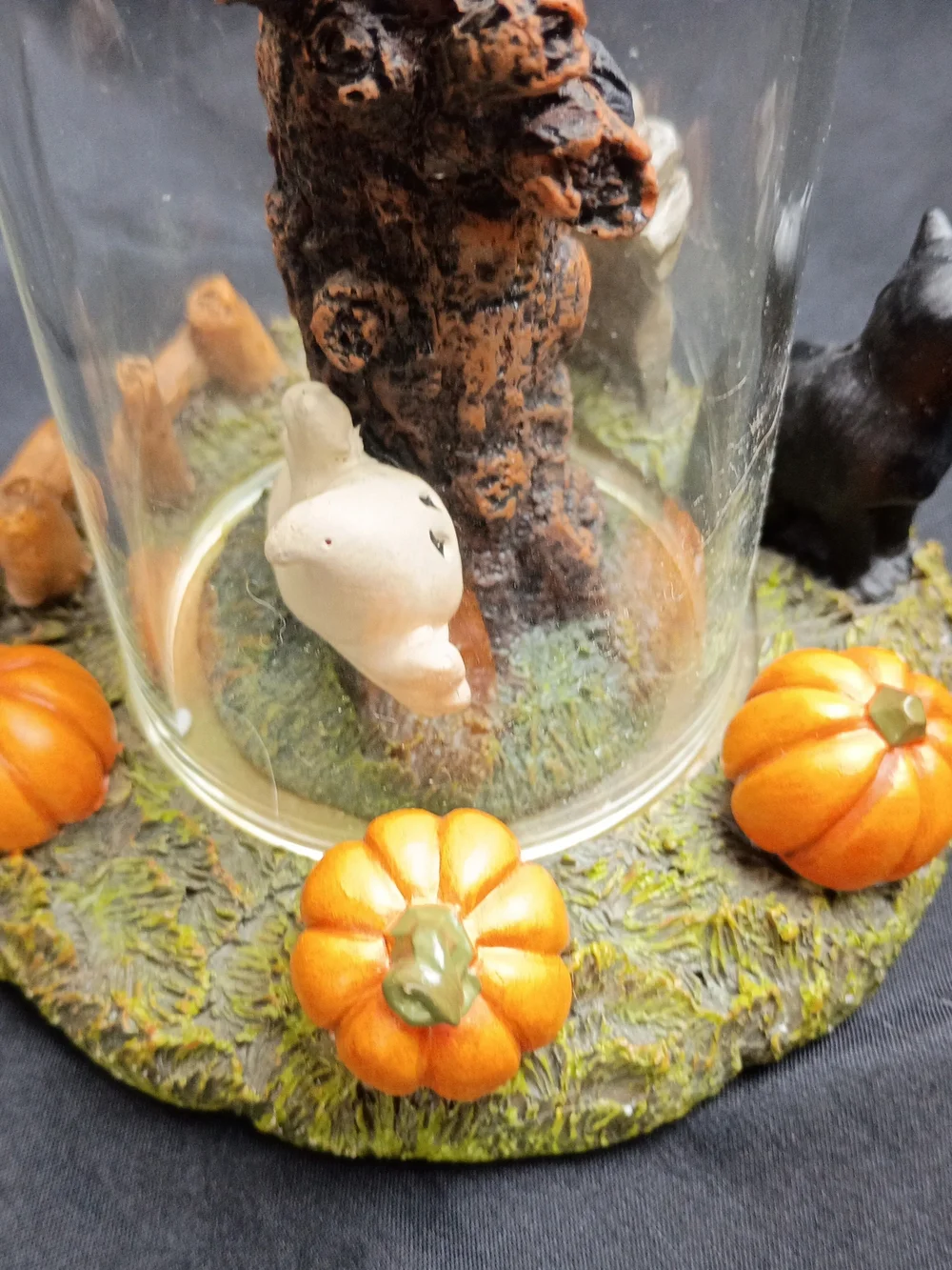 Yankee Candle Halloween Ghost Pumpkins Black Cat Glass Cylinder Candle Holder